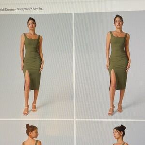 Halaro Corset Ruched Split Bodycon Midi Dress